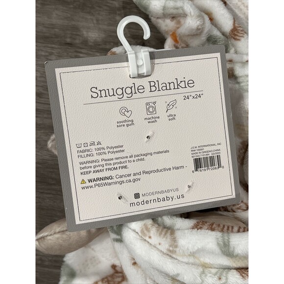 Modern Baby Snuggle Blankie GIRAFFE Cow Security Blanket Lovey Safari Pr… - Picture 5 of 6